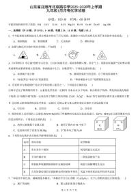 山东省日照市北京路中学2025-2026年九年级上学期1月月考化学试卷（月考）