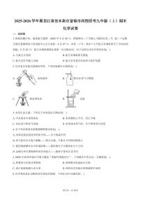 2025-2026学年黑龙江省佳木斯市富锦市两校联考九年级（上）期末化学试卷（含答案）