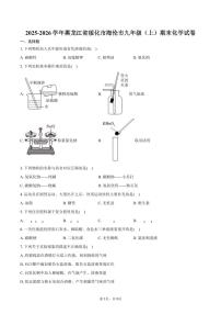 2025-2026学年黑龙江省绥化市海伦市九年级（上）期末化学试卷（含答案）