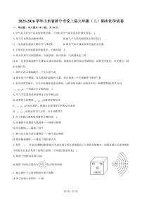 2025-2026学年山东省济宁市汶上县九年级（上）期末化学试卷（含答案）