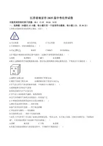 2025届江苏省南京市中考化学试卷（有答案）