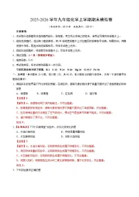 2025-2026学年九年级化学上学期期末模拟卷（新教材沪教版）(含答案与解析)
