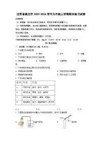 2025-2026学年江苏省镇江市九年级上学期期末练习化学试卷（学生版）