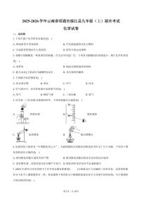 2025-2026学年云南省昭通市绥江县九年级（上）期末化学试卷（含答案）