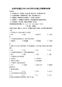 2025-2026学年北京市东城区九年级上学期期末化学试卷（学生版）