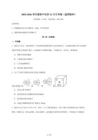 江苏省徐州市2026届九年级上学期12月月考模拟练习化学试题（含答案）