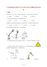 广东省河源市部分学校2026届九年级上学期期中考试化学试卷（附答案）