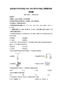 2025-2026学年四川省巴中市巴州区九年级上学期期中测试化学试卷（学生版）