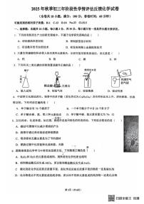 福建省泉州市第一中学2025-2026学年九年级上学期阶段性学情评估反馈化学试卷（月考）