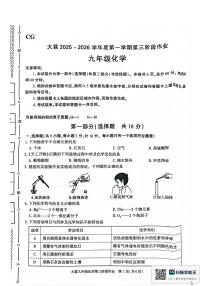 陕西省渭南市大荔县2025-2026学年九年级上学期第三次阶段作业化学试题（月考）