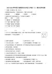 2025-2026学年四川省绵阳市安州区九年级（上）期末化学试卷-自定义类型