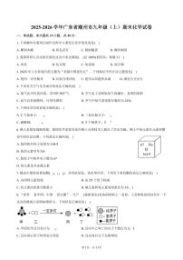 2025-2026学年广东省潮州市九年级（上）期末化学试卷（含答案）
