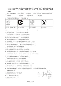2025-2026学年广东省广州市南沙区九年级（上）期末化学试卷（含答案）