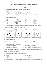 广东省梅州市平远县九年级上学期期末化学试题（原卷版）-A4