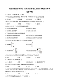 湖北省荆州市沙市区2025-2026学年九年级上学期期末考试化学试卷（含答案）