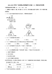广东省佛山市禅城区九年级上学期期末考试化学试卷-A4