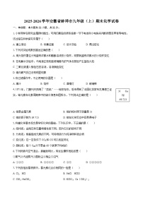 2025-2026学年安徽省蚌埠市九年级（上）期末化学试卷-自定义类型