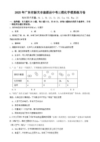 2025年广东省韶关市翁源县中考三模化学模拟练习卷-A4