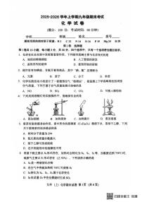 福建省泉州实验中学2025-2026学年九年级上学期1月期末考试化学试题