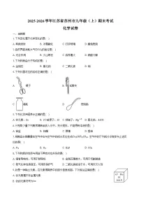 2025-2026学年江苏省苏州市九年级（上）期末化学试卷（含答案）