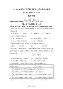 2025-2026学年上学期期末沈阳虹桥九年级化学试卷含答案