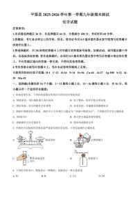 山东省德州市平原县2025-2026学年九年级上学期期末化学试题（试卷+解析）