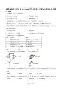 2025-2026学年湖北省荆州市石首市九年级上学期1月期末化学试卷（含答案）