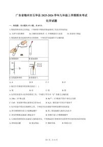 2025-2026学年广东省梅州市五华县九年级上学期1月期末考试化学A试卷（含答案）