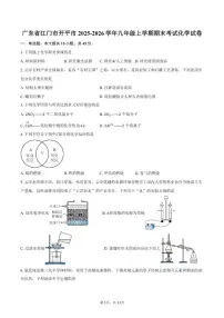 2025-2026学年广东省江门市开平市九年级上学期期末考试化学试卷（含答案）