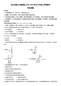 2025-2026学年河北省唐山市路南区九年级上学期期末考试化学试卷（学生版）