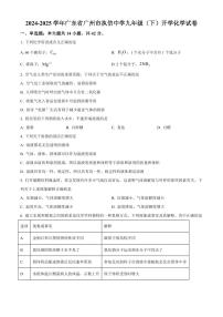 广东省广州市执信中学2024-2025学年九年级下学期开学考试化学试题含答案