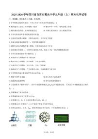 2025-2026学年四川省自贡市蜀光中学九年级（上）期末化学（含答案）试卷