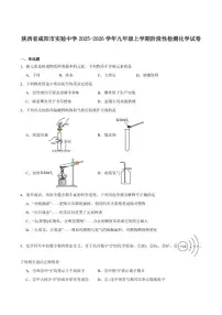2025-2026学年陕西省咸阳市实验中学九年级上学期阶段性检测化学_(含答案_)试卷