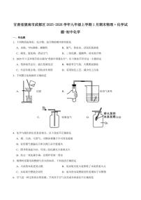 2025-2026学年甘肃省陇南市武都区九年级上学期1月期末考试化学_(含答案_)试卷