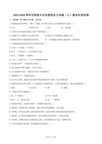 2025-2026学年甘肃省天水市麦积区九年级（上）期末化学试卷（含答案）