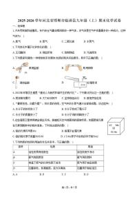 2025-2026学年河北省邯郸市临漳县九年级（上）期末化学试卷（含答案）