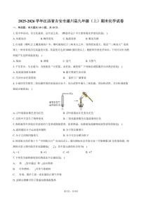 2025-2026学年江西省吉安市遂川县九年级（上）期末化学试卷（含答案）