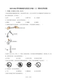 2025-2026学年海南省屯昌县九年级（上）期末化学试卷（含答案）