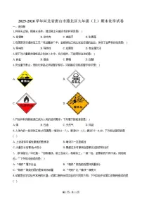 2025-2026学年河北省唐山市路北区九年级（上）期末化学试卷（含答案）
