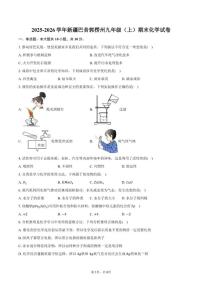 2025-2026学年新疆巴音郭楞州九年级（上）期末化学试卷（含答案）