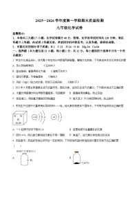 安徽省合肥市第三十八中学2025～2026学年九年级上学期期末考试化学试卷