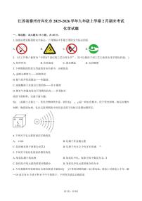 江苏省泰州市兴化市2025-2026学年九年级上学期2月期末考试化学试卷（含答案）