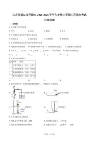 江苏省镇江市丹阳市2025-2026学年九年级上学期1月期末考试化学试卷（含答案）