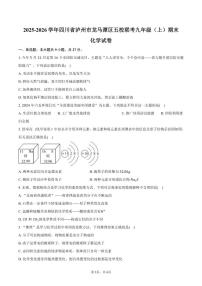 2025-2026学年四川省泸州市龙马潭区五校联考九年级（上）期末化学试卷（含答案）