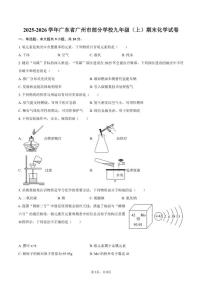 2025-2026学年广东省广州市部分学校九年级（上）期末化学试卷（含答案）