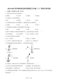 2025-2026学年陕西省宝鸡市渭滨区九年级（上）期末化学试卷（含答案）