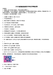 2026届湖南省益阳市中考化学押题试卷（含答案解析）