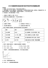 2026年新疆维吾尔自治区喀什地区中考化学对点突破模拟试卷（含答案解析）