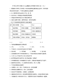 中考化学一轮复习专项巩固练习 金属的化学性质专练汇总（九）（含答案解析）