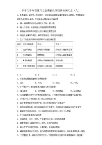 中考化学一轮复习专项巩固练习 金属的化学性质专练汇总（九）（含答案解析）